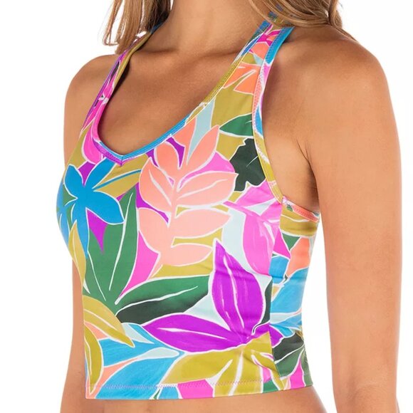 NWT Hurley Juniors' Mas Isla Racerback Tankini Top Multicolor Sz XS-S $70 LLL369 - Picture 3 of 4